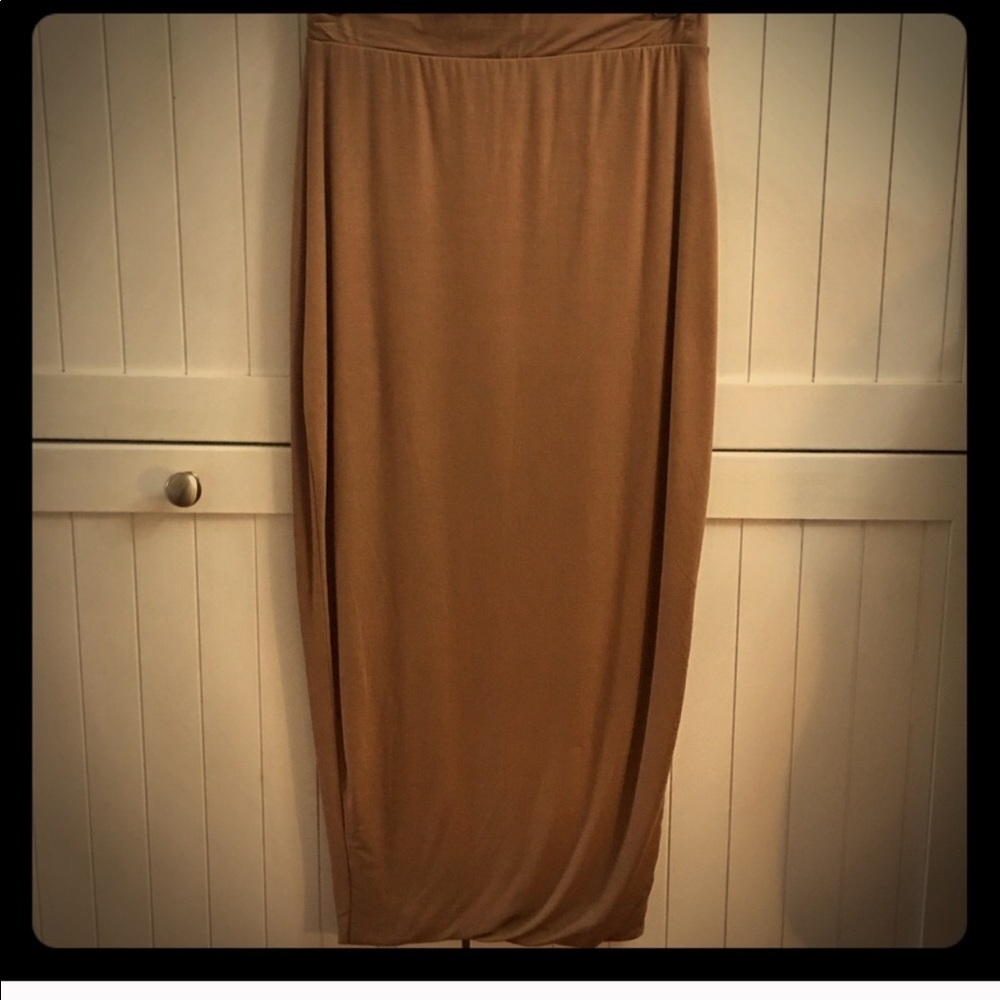 Camel skirt below knee by Naked